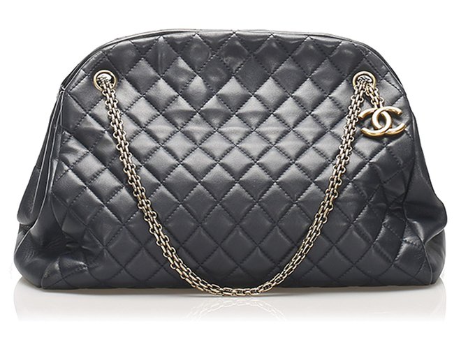 Chanel Quilted Patent Leather Just Mademoiselle Large Bowling Bag
