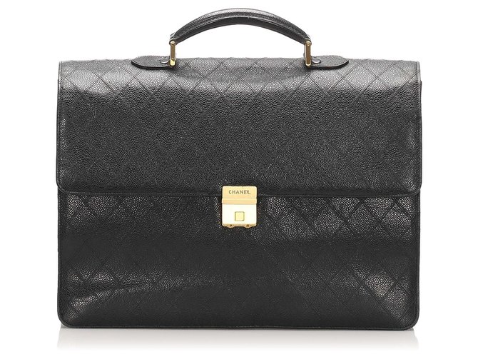 Chanel Black Business-Tasche aus zeitlosem Leder Schwarz Kalbähnliches Kalb  ref.240325