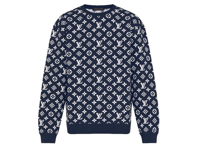 Monogram Jacquard Sweater - Luxury Blue