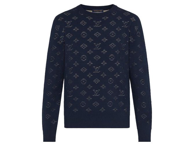 Louis Vuitton LV Drop needle sweater Blue ref.240402 - Joli Closet