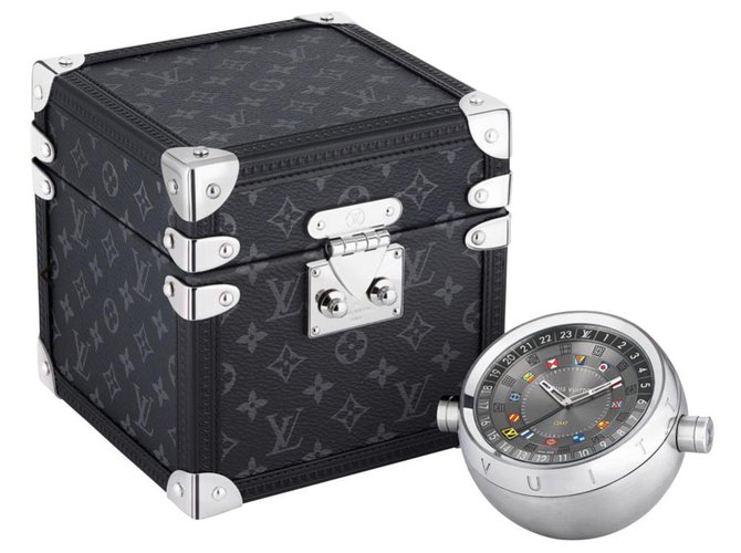Louis Vuitton Horloge de table LV Trunk Gris  ref.240432