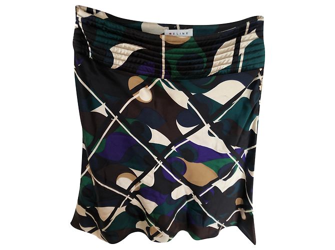 Céline fluid skirt with multicolored graphic print Multiple colors