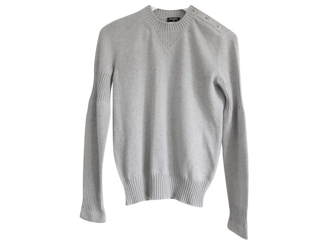 Chanel Twist Lock Sweater Grau Kaschmir  ref.240447