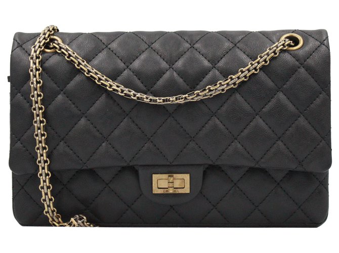 Chanel 2020 2.55 maxi Black Leather  ref.240486