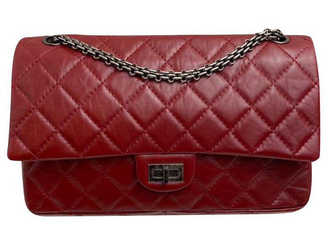 2.55 Chanel Red Leather  ref.240531