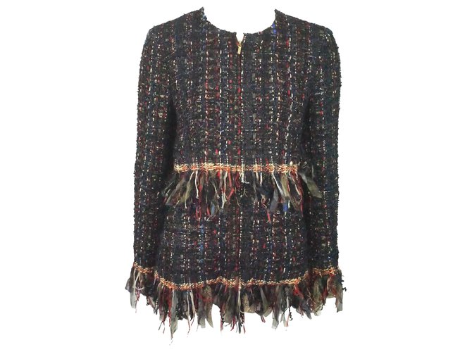 Chanel 9K $ nouvelle veste Paris-Cosmopolite Tweed Multicolore  ref.240535
