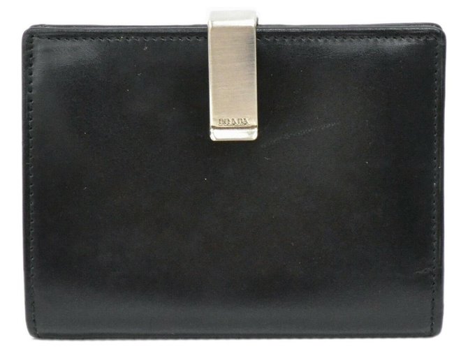 PRADA wallet Black Leather  ref.240642