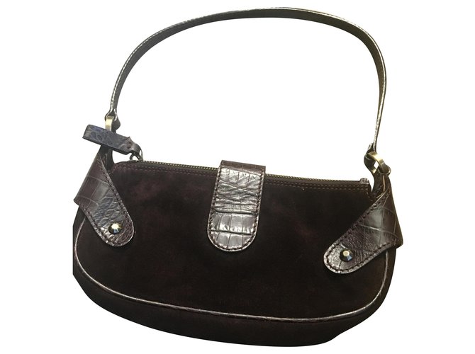 Valentino Garavani Handbags Dark brown Velvet  ref.240671
