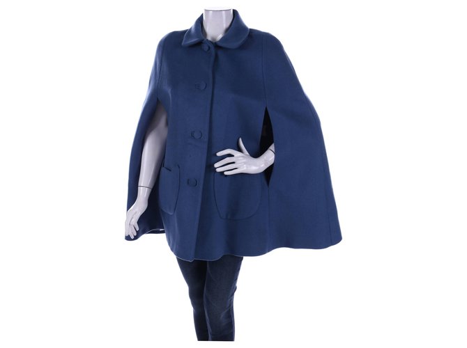 Paul & Joe Sister Coats, Outerwear Blue Cashmere Wool Polyamide  ref.240714