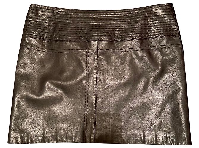 Falda de piel de cordero Virginie Castaway Negra Negro
