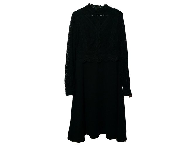 Hallhuber Dresses Black Cotton Polyester Viscose  ref.240732