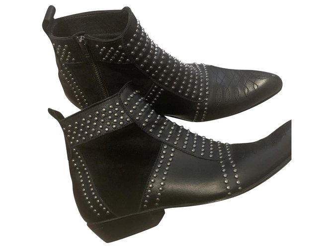 Anine Bing Ankle Boots Black Leather  ref.240902