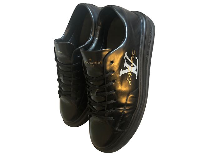 Baskets Louis Vuitton Beverly Hills en cuir noir 42