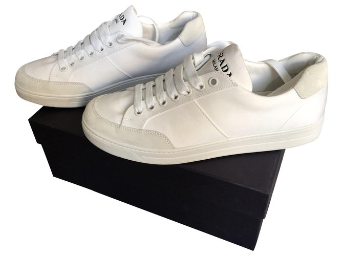 Prada Sneakers White Cotton  ref.240919
