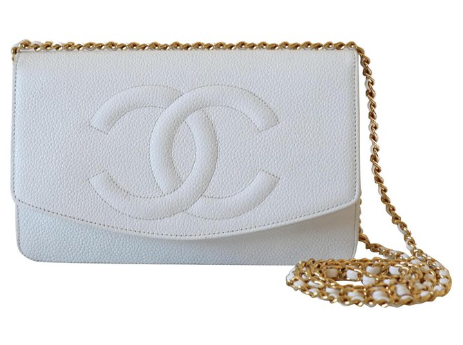 Chanel Borse Bianco Pelle  ref.240963