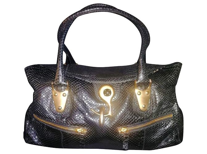 Borsa Valentino in pitone nero