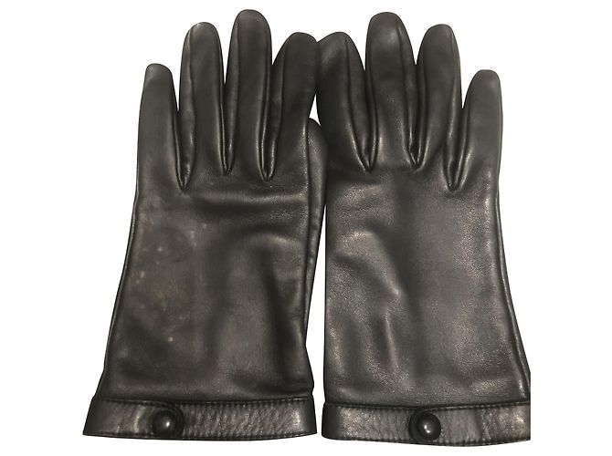 Christian Dior Handschuhe aus schwarzem Lammfell