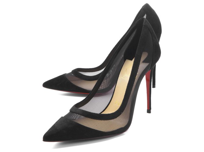 Christian Louboutin Shoes Ladies 1200557 cm47 Pointed Toe Pumps GALATIVI VERSION Black Suede Leather  ref.241056