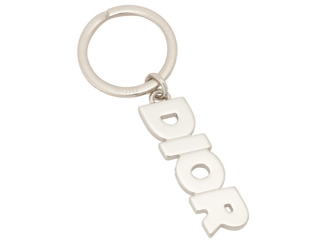 Porte-clés unisexe Christian Dior (Porte-clés fendu classique) Métal Argenté  ref.241057
