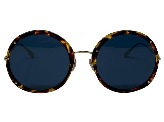 dior sunglasses logo DIOR HYPNOTIC 1 Y67A9 YELLOW HAVANA AND GOLD Brown Golden Metal Acetate  ref.241077