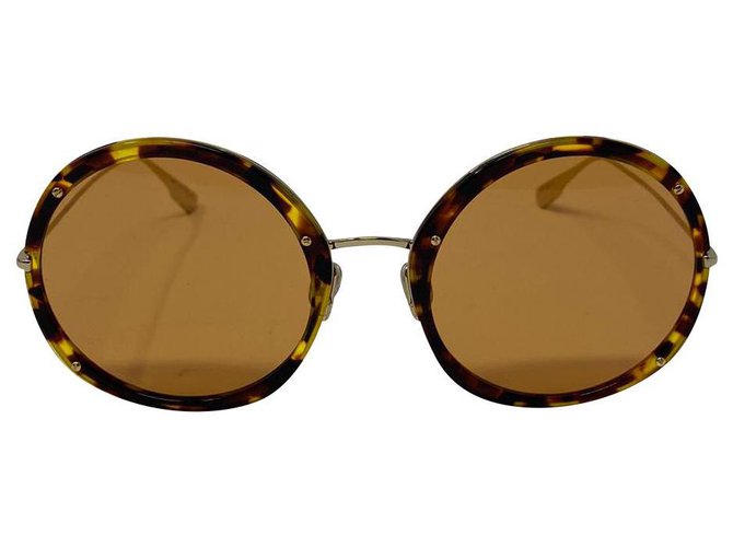 gafas de sol dior occhiali da sole logo DIOR HYPNOTIC 1 Castaño Naranja Metal  ref.241081