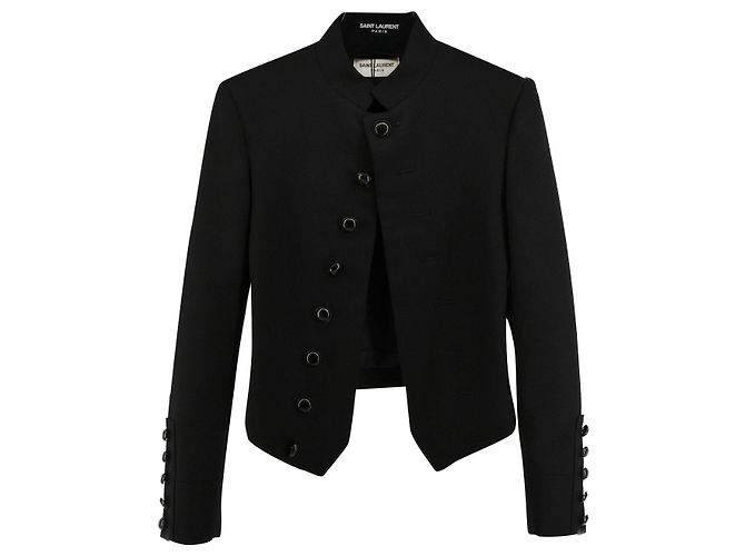 BLASER SAINT LAURENT JACKET SHORT, WITH BIG BUTTONS Black