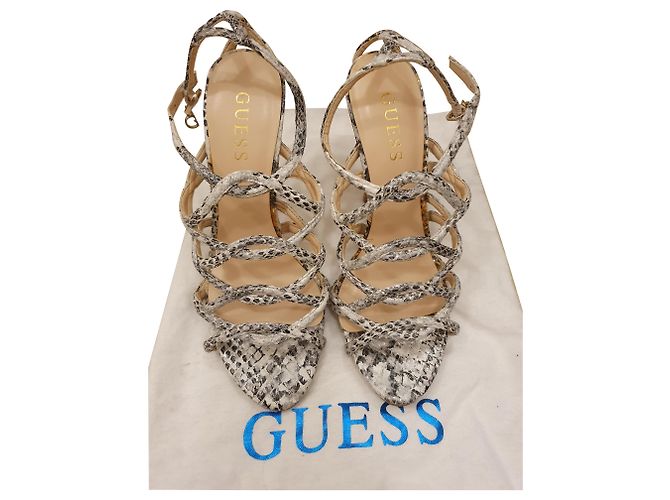 Guess Sandals Python Print Leather 36