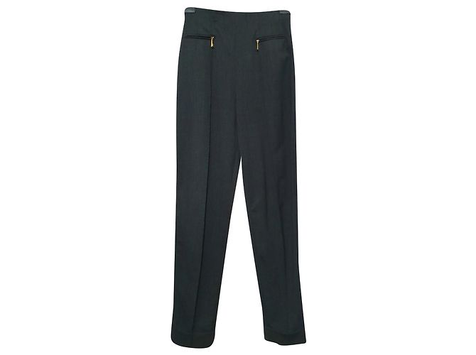 Calça Escada cinza de lã