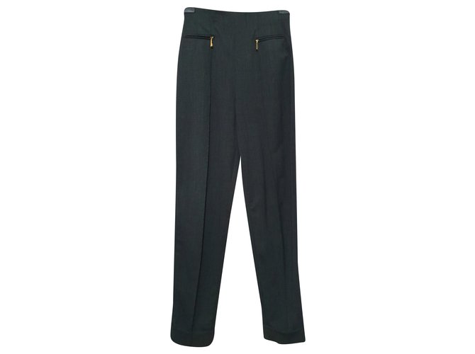 Escada Pantalones, polainas Gris Lana Elastano  ref.241129