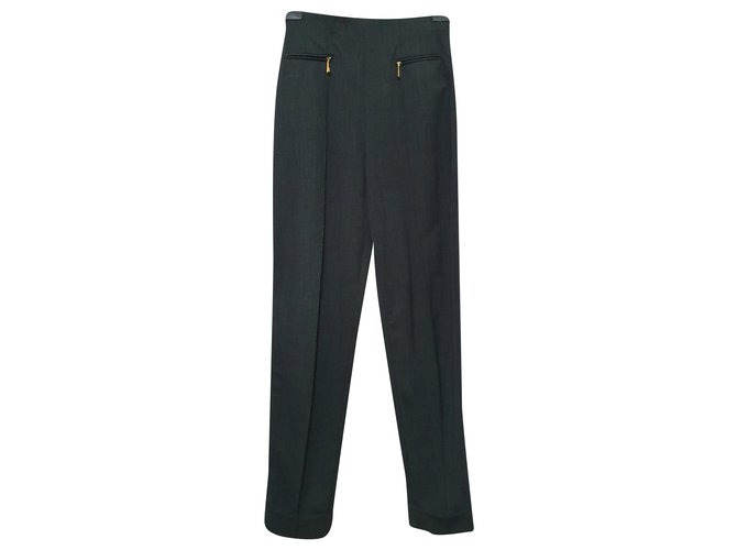 Escada Pants, leggings Grey Wool Elastane ref.241129 - Joli Closet