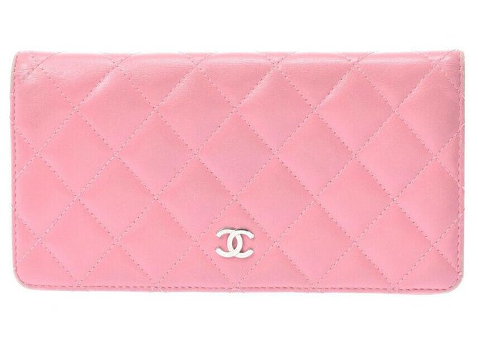Portefeuille Chanel Cuir Rose  ref.241164