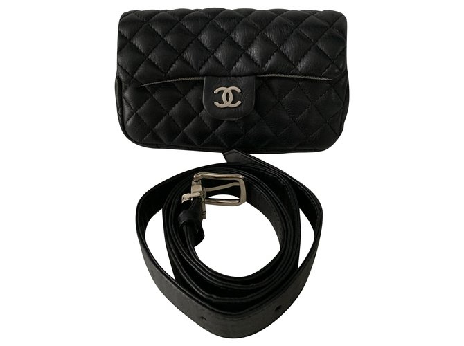 Chanel Uniform Belt Bag Black Leather  ref.241198