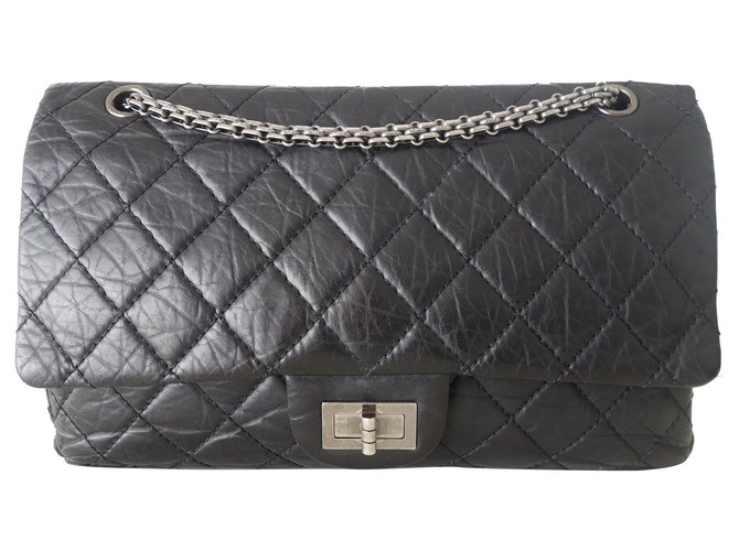 Chanel Tasche 2.55 schwarz maxi Leder  ref.241234