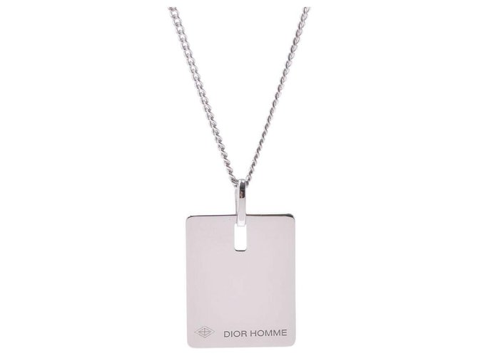 Dior necklace Silvery White gold  ref.241275