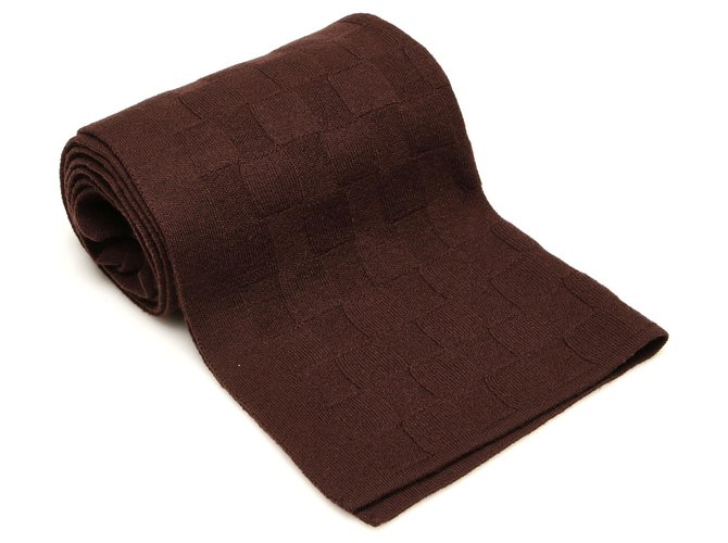 Fendi Brown Cotton Scarf Dark brown Cloth  ref.241390