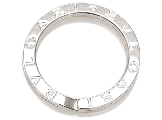 Bulgari Bvlgari Silver Logo Silver Key Ring Silvery Metal  ref.241395