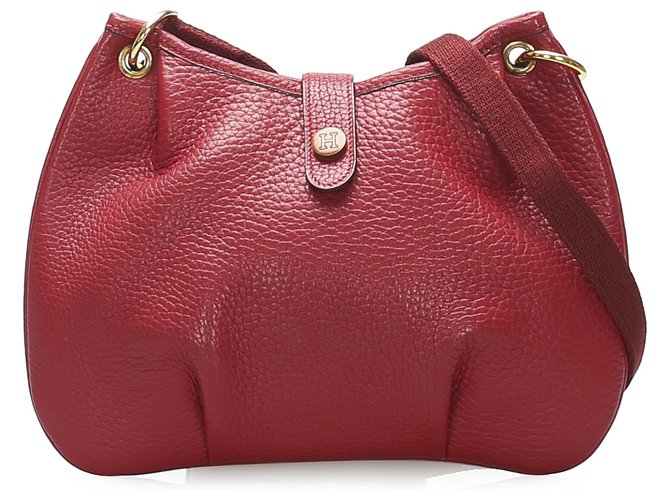 hermes red leather bag
