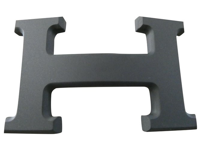 boucle de ceinture hermès 5382 en acier PVD mat 32mm Noir  ref.241490