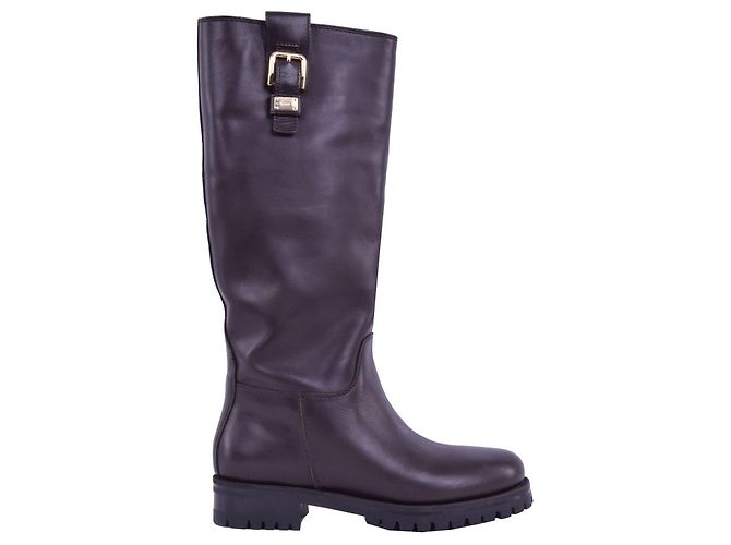 Botas de cuero marrones Dolce & Gabbana 41 Castaño