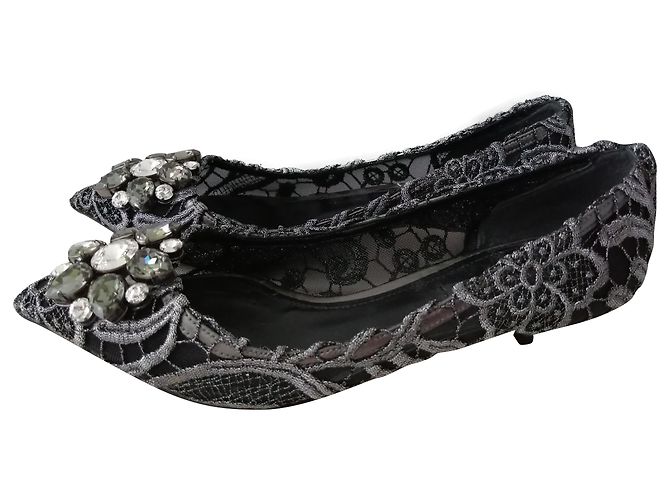 Dolce & Gabbana Grey Cotton Heels Size 36