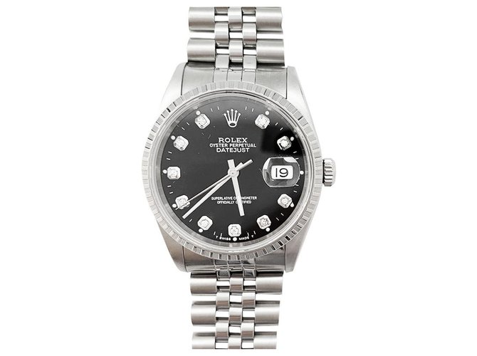 Relógio Rolex Jubilé índice de diamantes. Aço  ref.241497