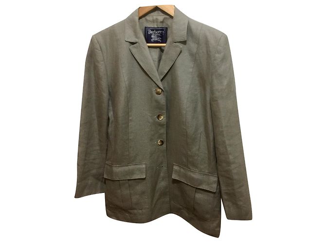 Vintage Burberry Leinenblazer Grau