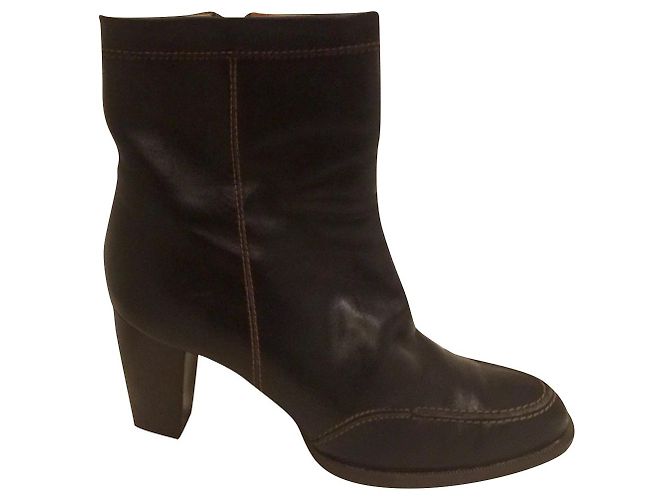 Botas Chelsea Hogan de cuero marrón oscuro