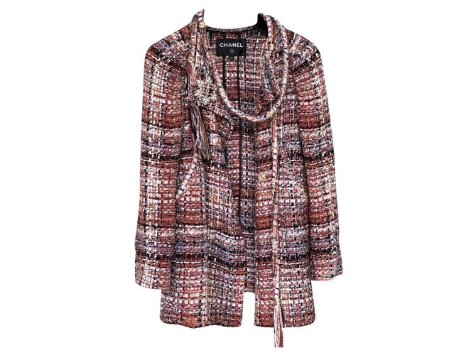 Chanel 9K $ Giacca in tweed lesage Grecia Beige  ref.241549