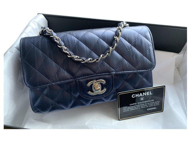 Chanel Mini bolso / bandolera Negro Verde oscuro Cuero  ref.241553