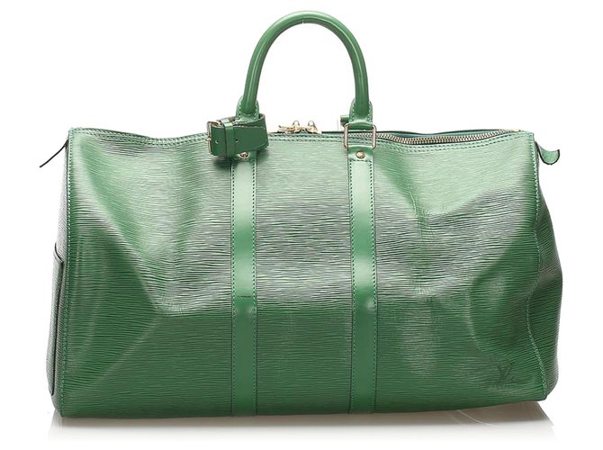 Louis Vuitton Green Epi Keepall 50 Leather  ref.241661