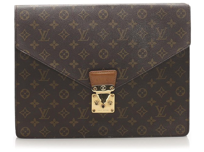 Louis Vuitton Brown Monogram Porte Documents Senateur Cloth  ref.241669