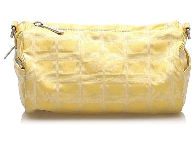 Chanel Yellow New Travel Line Nylon Shoulder Bag White Cloth  ref.241676