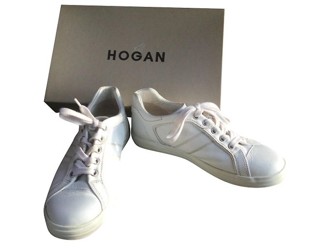 Hogan Sneaker aus Leder Eggshell Größe 36 Aus weiß