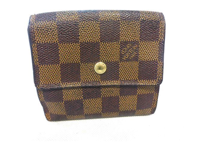 Louis Vuitton Elise Damier Ebène Wallet Brown Leather